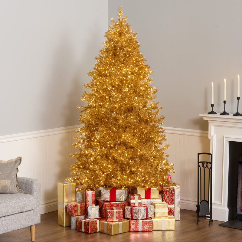 Arbre de Noël pré-éclairé The Holiday Aisle®, Or