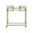Neilo Rectangular Bar Cart in Clear and Wire Brass