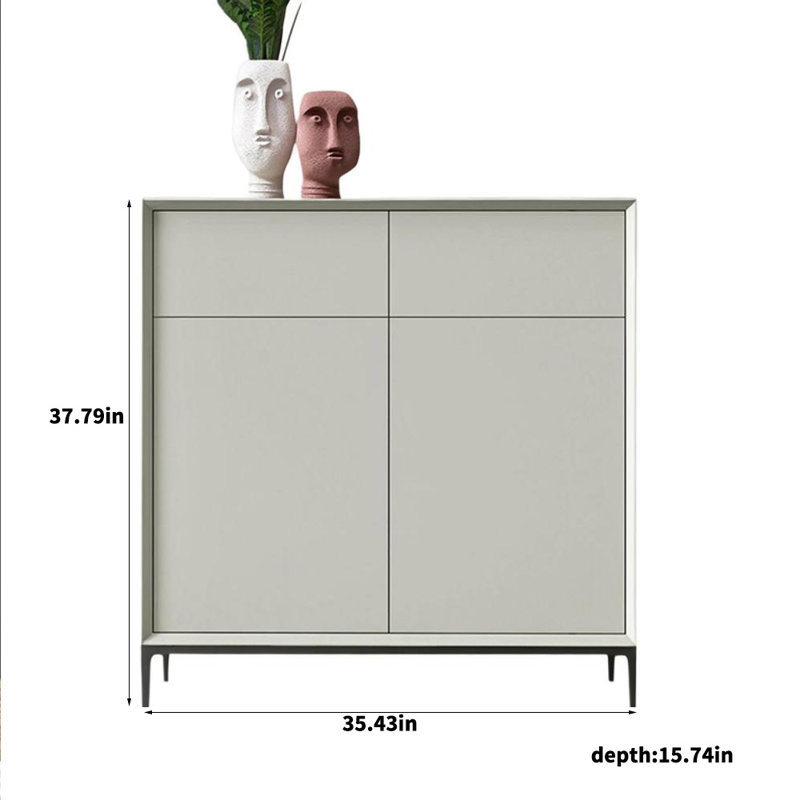 4 16 Pair Shoe Storage Cabinet, Gray