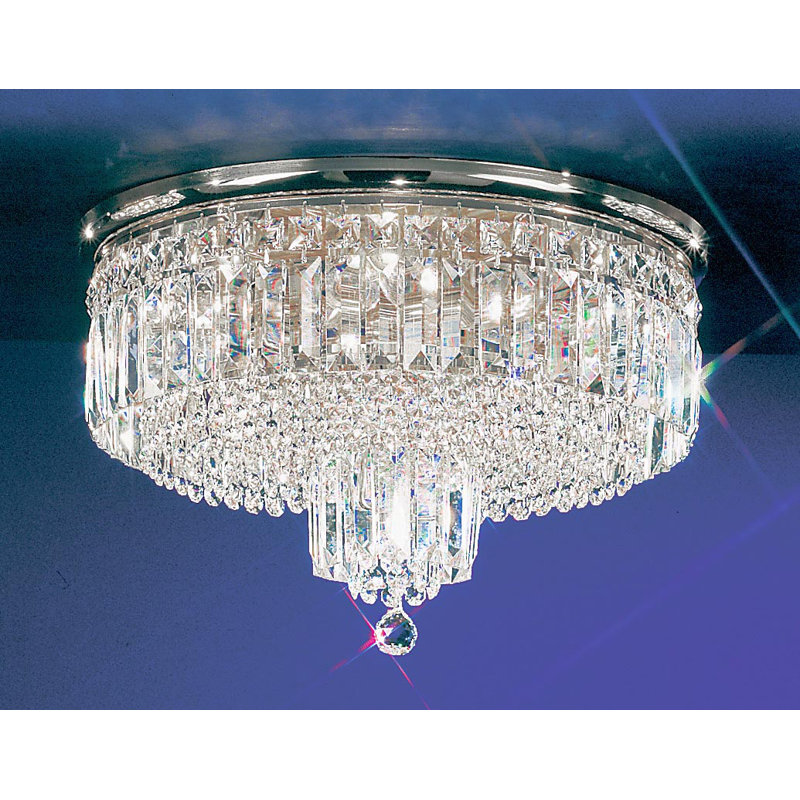 Plafonnier semi-encastré 7 lumières Ambassador, Chrome, Crystalique Plus