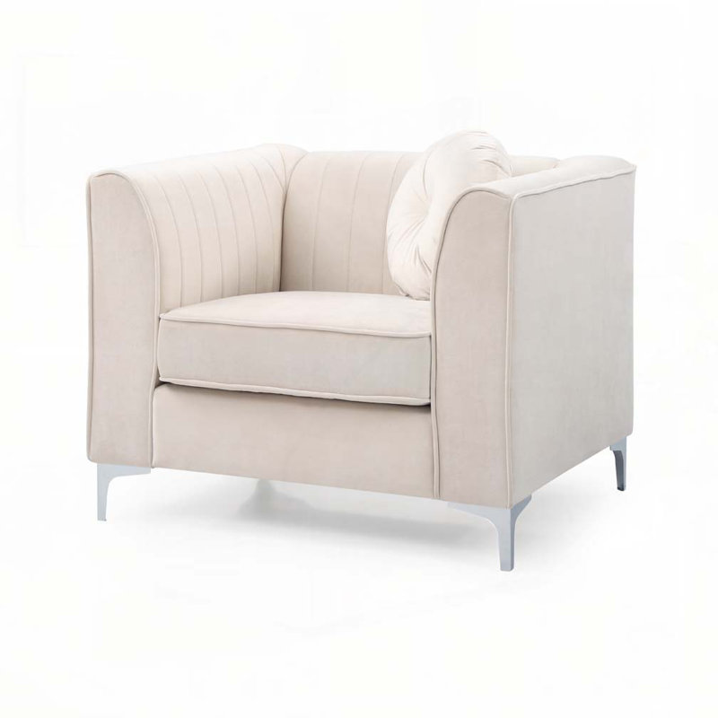 Fauteuil contemporain incliné ivoire