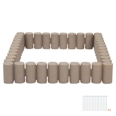 19 cm H x 104.5 cm W Plastic Lawn Edging Fencing