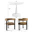 Ensemble de table de salle à manger pour 2 personnes avec table ronde et 2 fauteuils rembourrés en velours-771733073