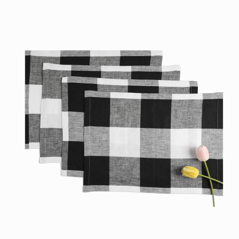 Napperons D'Moksha Homes Buffalo, Noir / blanc