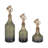 Everly Quinn 3-Piece 12/14/18" Anders Green Glass Bottles, Glass, Gold, Novelty, Ombre