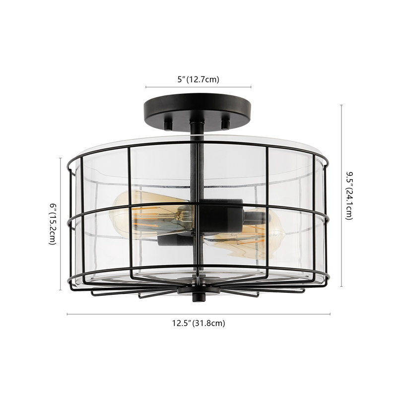 Aldusa Flush Mount, Matte Black