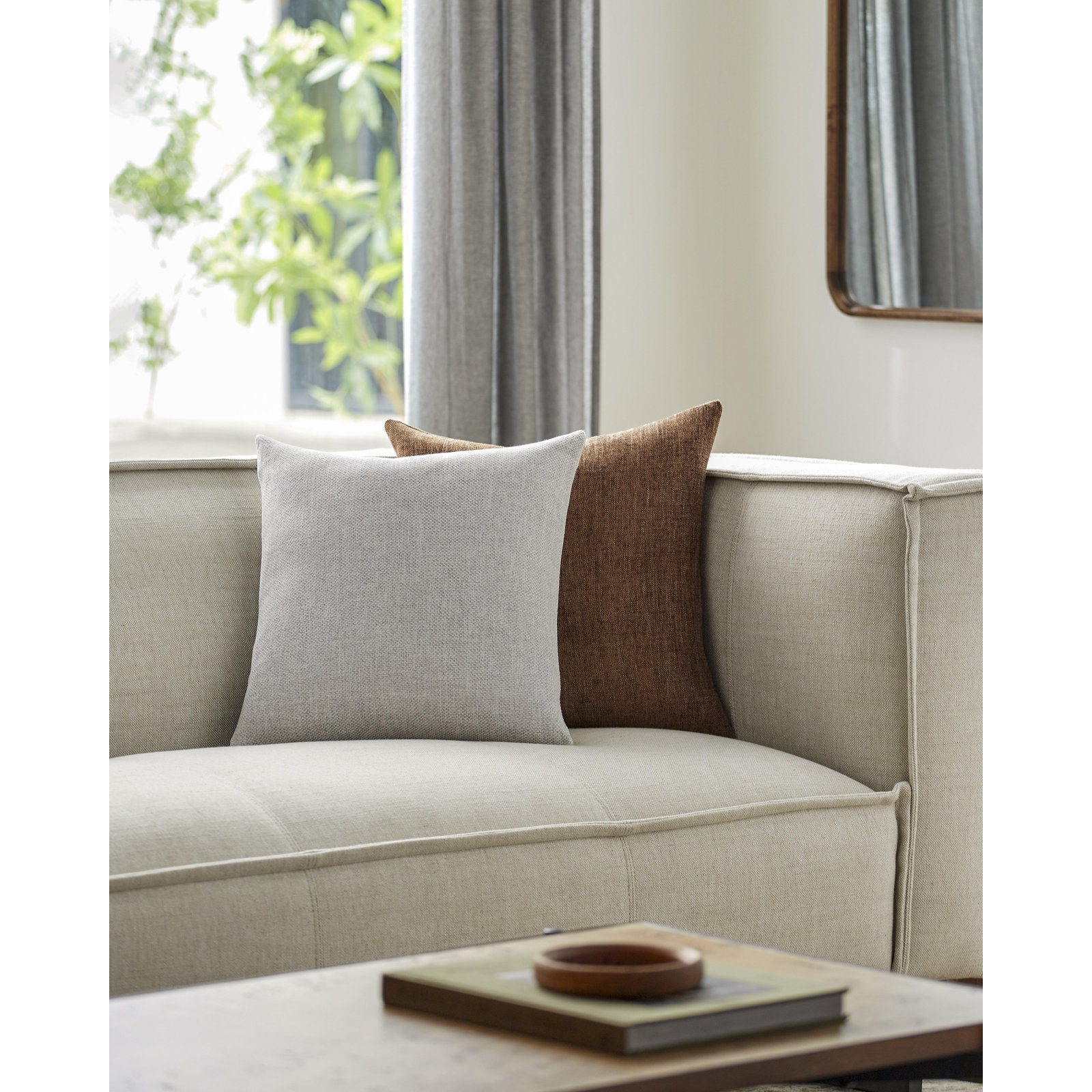 Kamaili Pillow Cover, 20"H x 20"W, Cream, Pillow Cover Only - No Insert