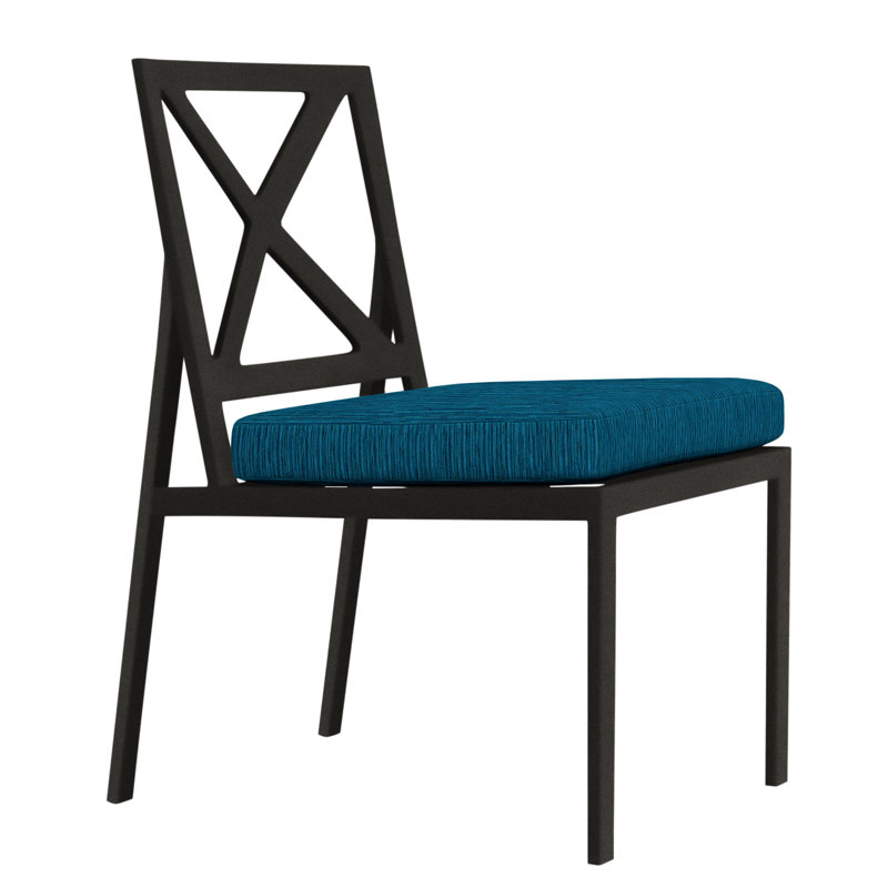Marin Outdoor Dining Side Chair, Carbon Black, Flagship Stone Sunbrella®