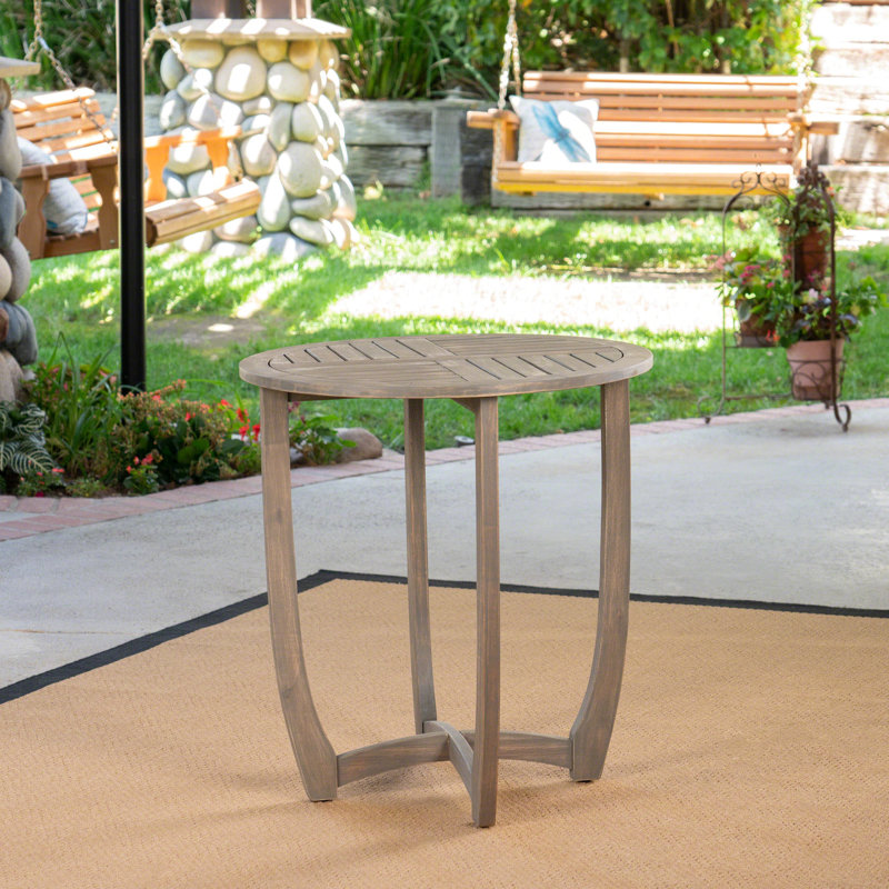 Table en bois 27,5 po en gris - décor de style rustique confortable