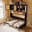 Lit escamotable avec armoire supérieure et lit escamotable peu encombrant avec éclairage et USB-998760487