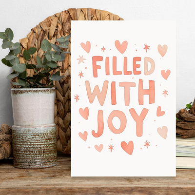 Joyful Hearts Romantic Whimsical Abstract Landscape Nature Wall Art Print by Treechild - Wrapped Canvas Print