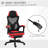 Vinsetto Ergonomic Home Office Chair High Back Armchair Computer Desk Recliner with Footrest, Mesh Back, Lumbar Support and Wheels, Red