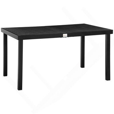 Table de salle à manger d'extérieur pour 6 personnes Outsunny, table de patio rectangulaire, pieds en aluminium et métal pour le jardin, la pelouse, le patio
