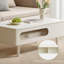 Table basse à porte coulissante en bois massif