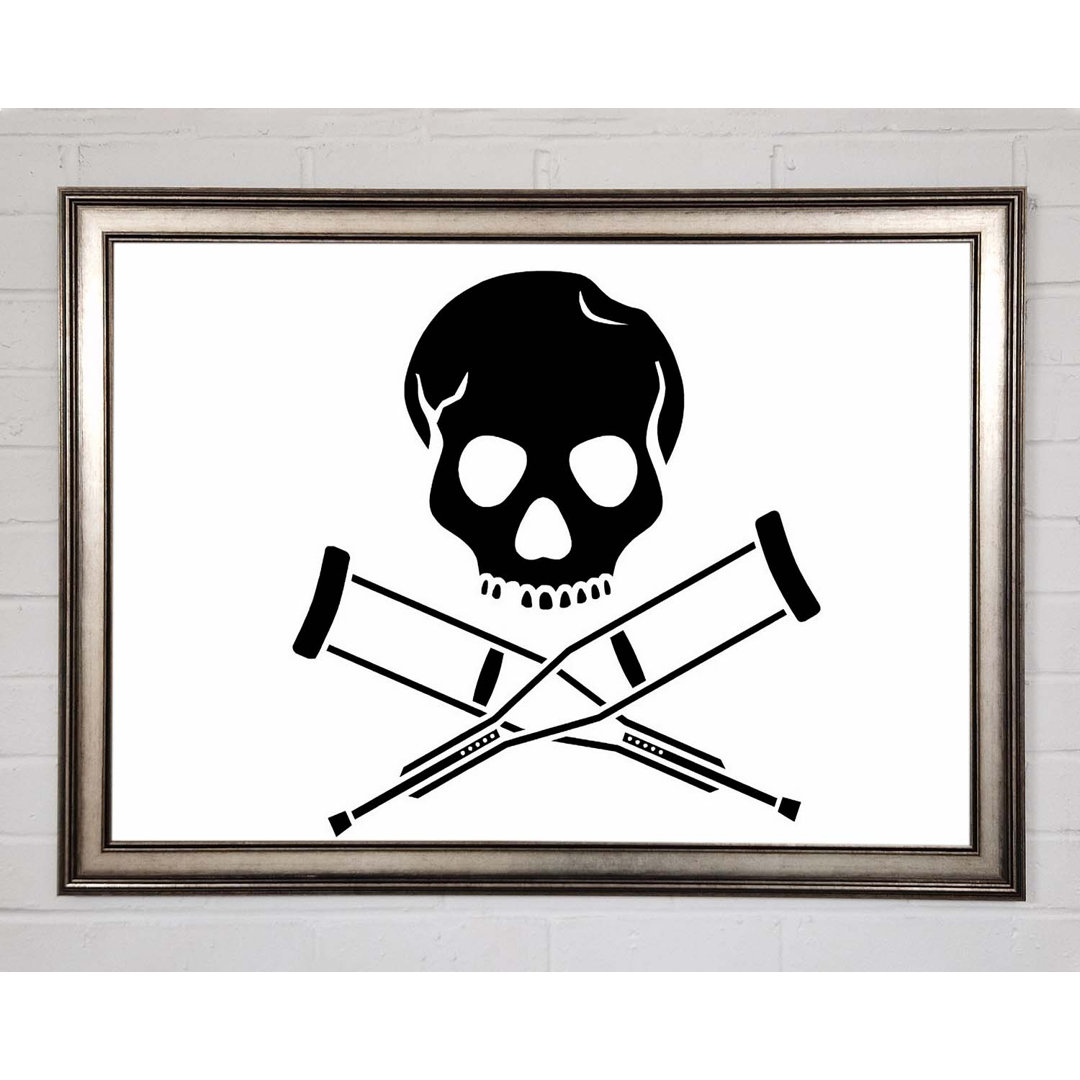 Jackass Skull N Bones B and W - Einzelner Bilderrahmen Kunstdrucke