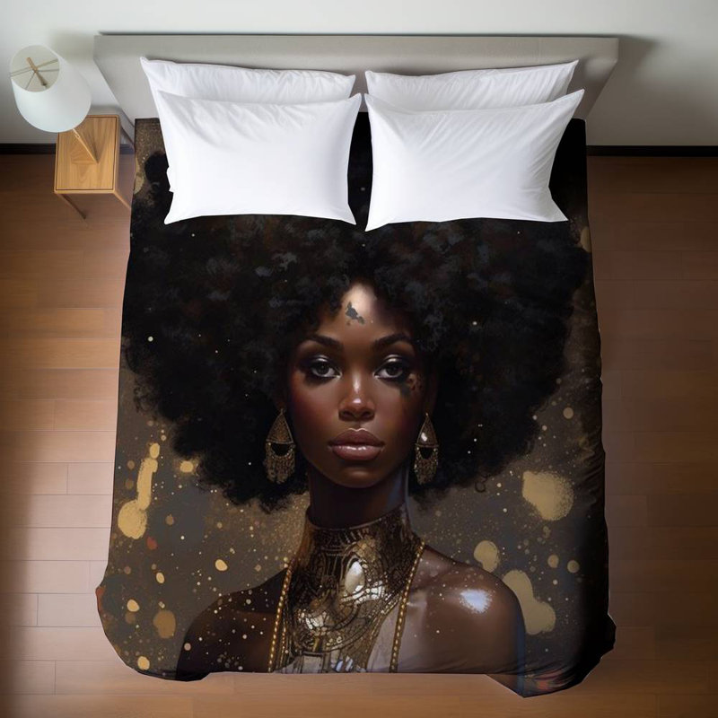 Natural Strength African Queen Duvet Cover | White Bedding Decor