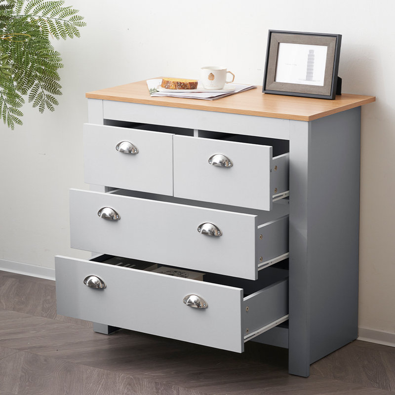 Amarelis 79cm W Chest of Drawers, Grey/Oak