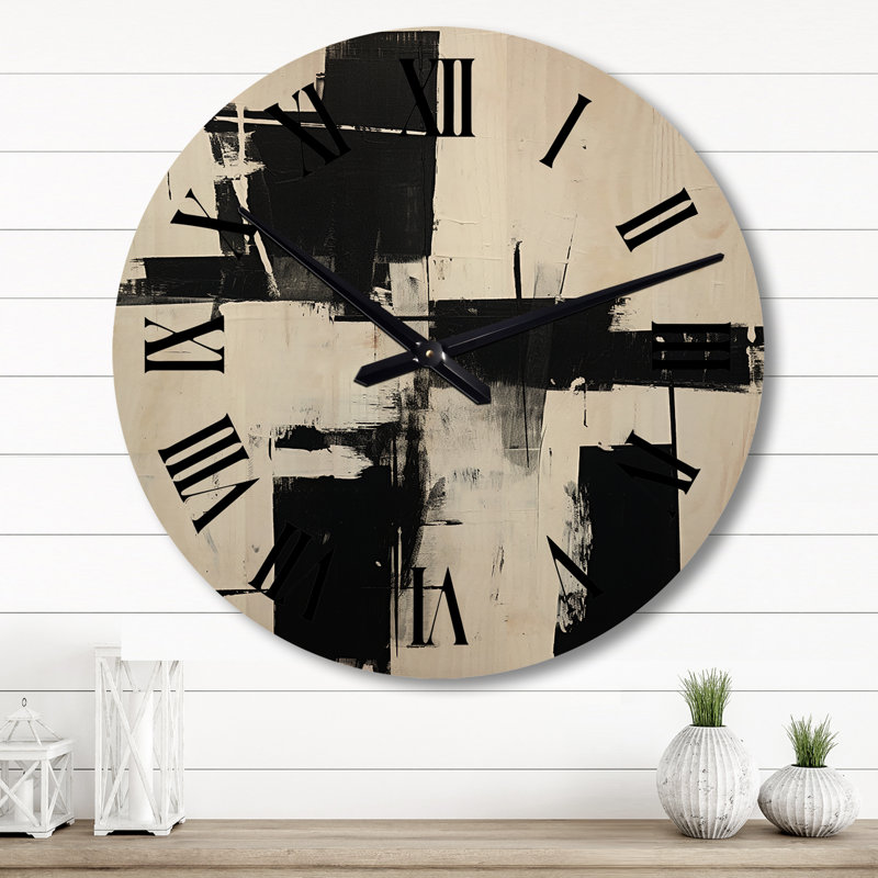 Horloge murale en bois massif Aneira, Grand