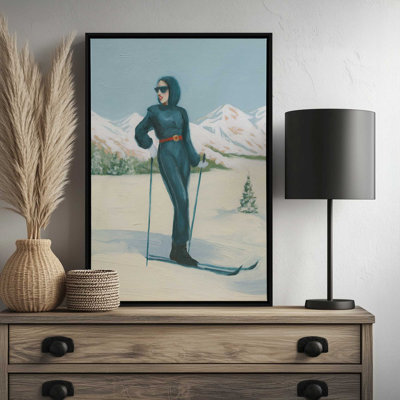 Skiing Sisters I by Grace Popp Canvas Art Print