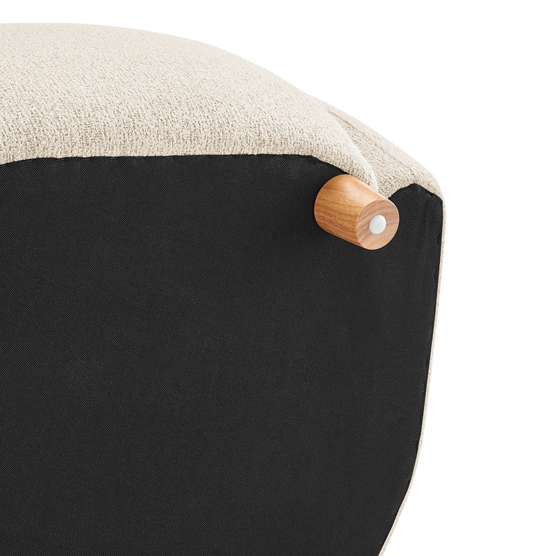 Lannion Upholstered Wingback Armchair, Beige Polyester