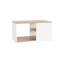 Table basse de 16,48 po de hauteur - 30,62 po de largeur, chêne naturel blanc, chêne polyvalent X 16,48 po, moderne, peu encombrante