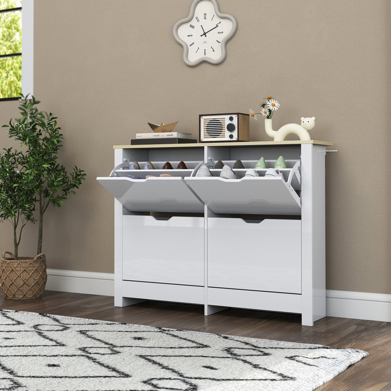 12 Pair Flip Down Shoe Storage