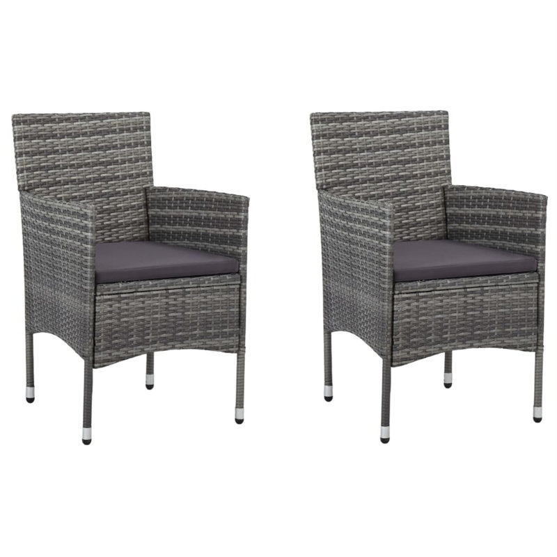 Chaise de patio avec coussin, Gris foncé, gris