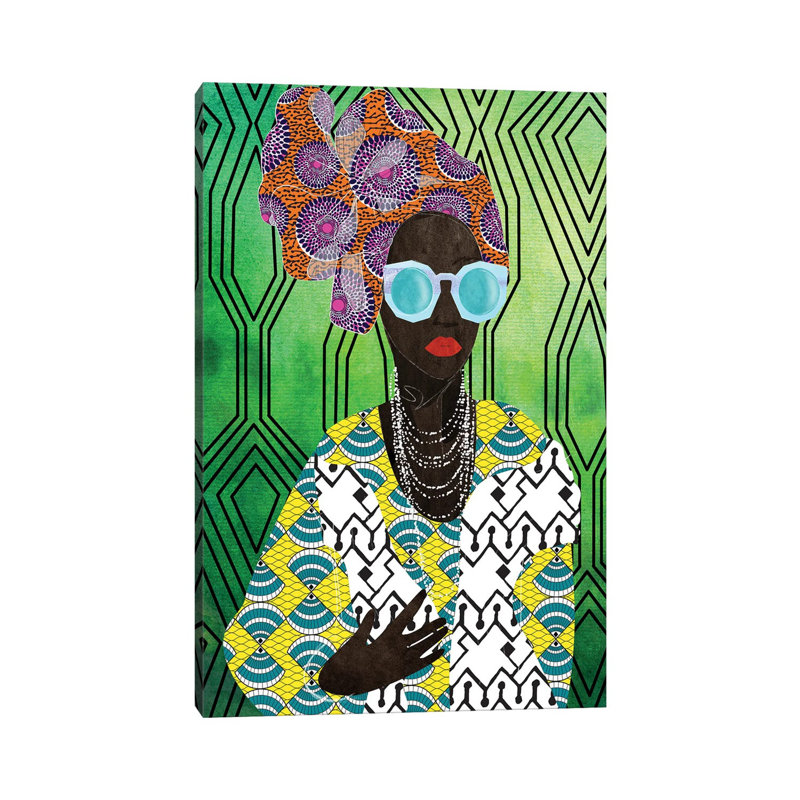 «Modern Turban Woman IV» par Nikki Chu - reproduction, Toile tendue, H 26 po x l 18 po x 1,5 po