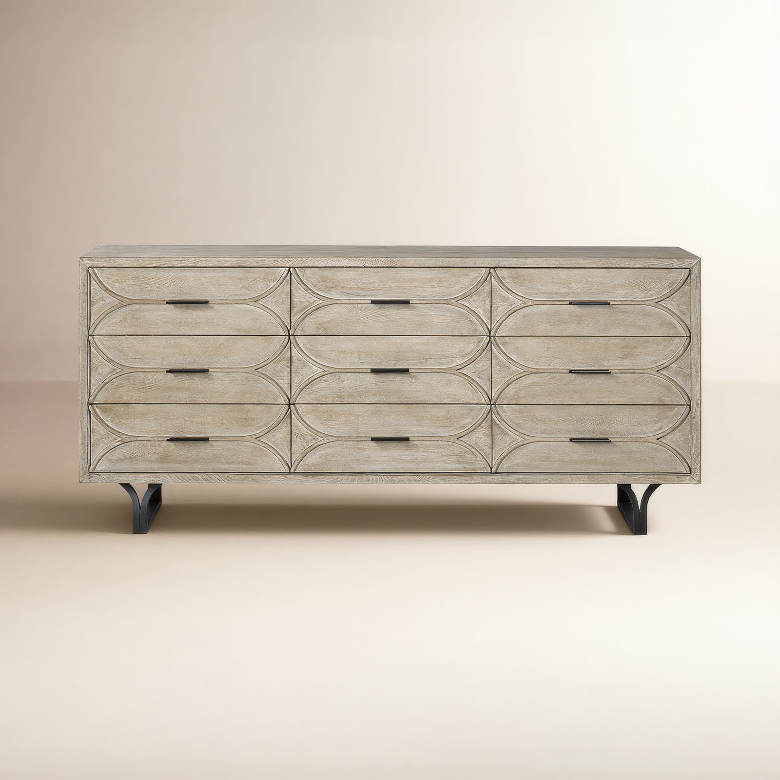 Diane 70.1'' Sideboard, Black/Light Brown