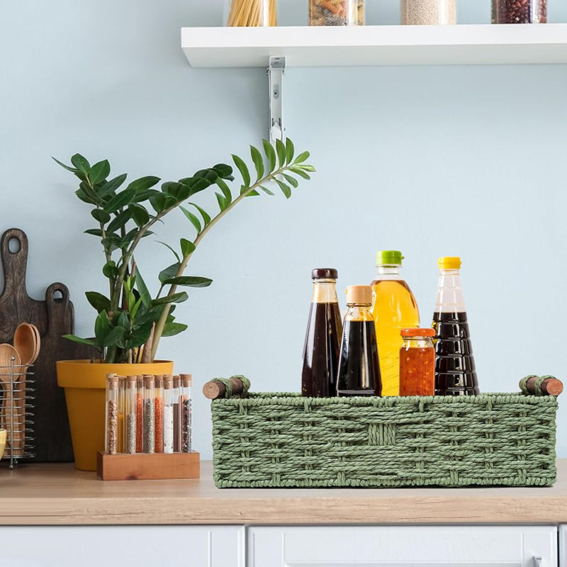 Panier de rangement rond en corde de papier