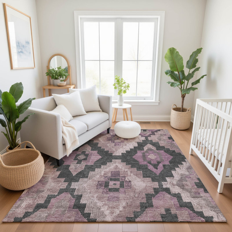 Premium Machine Washable Farolt AMF1894 Aztec Rug, Rectangle 8' x 10'
