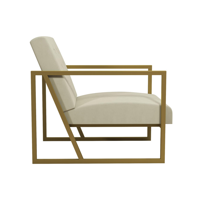 Hayek Velvet Armchair, Ivory