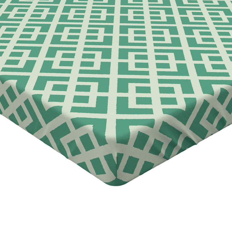 Microfiber Geometric Fitted Sheet, Full Fitted Sheet