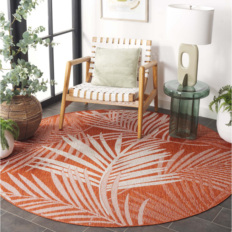 Tapis intérieur / extérieur en polypropylène / polyester tissé à la machine Pekalongan, Rond 6 pi 7 po