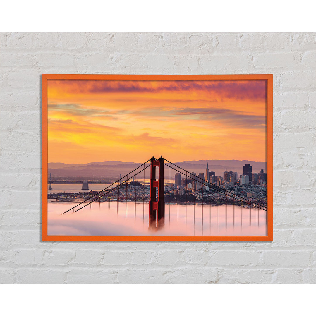 Andreias Sonnenuntergang Nebel Golden Gate Bridge - Einzelne Bilderrahmen Kunstdrucke