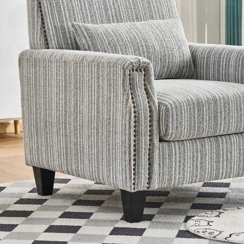 Fauteuil rembourré Nailhead, Gris
