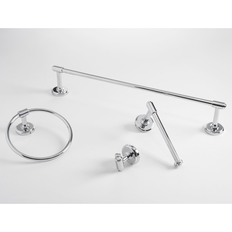 Barre à serviettes Piper Collection - 26 po x 2 po - Accessoire de salle de bain moderne Mid-Century, Chrome chrome