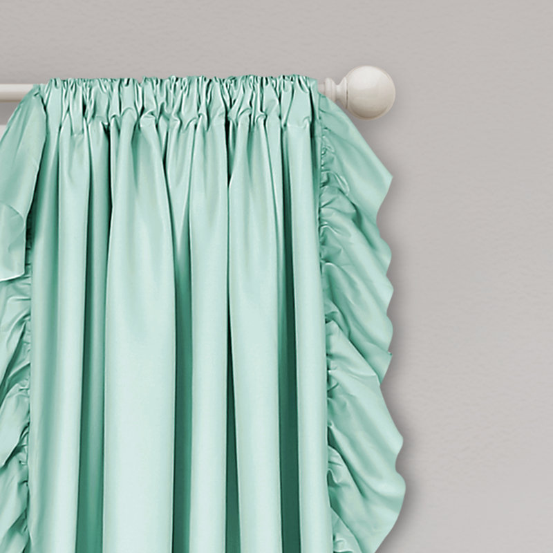 Paire de rideaux semi-transparents Reyna, Bleu pâle, L 54 po x L 84 po