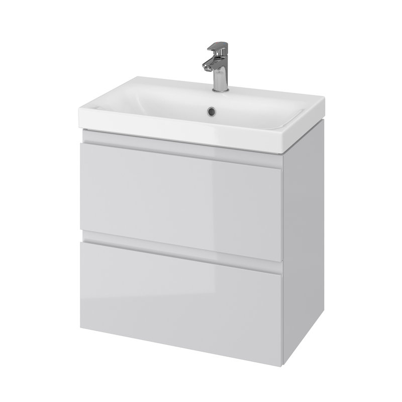 Moduo 59.5cm Single Bathroom Vanity Base Only, Grey