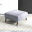 Addison Square Light Grey Linen Upholstered Ottoman, Comfortable and Versatile with Classic Design for Modern Living