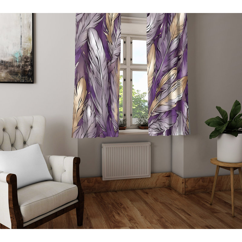 Paire de rideaux semi-transparents en polyester Aretia, L 40 po x L 61 po