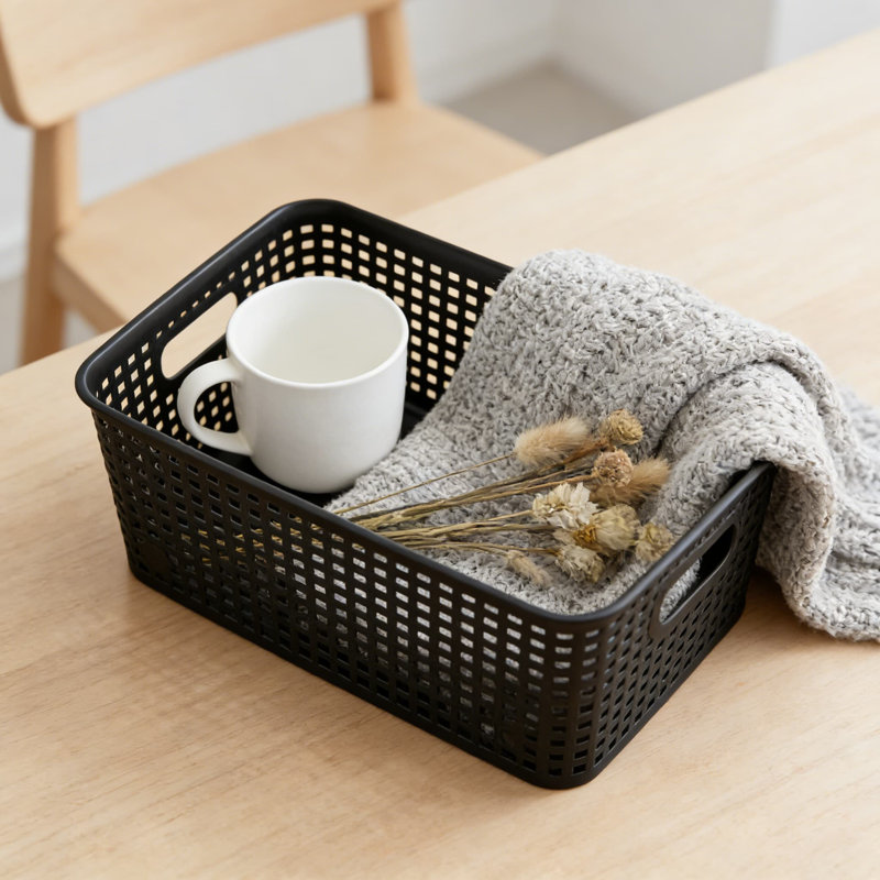 Stackable Plastic Storage Baskets Set Of 6, Small Organizer Bins For Shelves, Closets, Countertops, Cabinets, And Home Organization