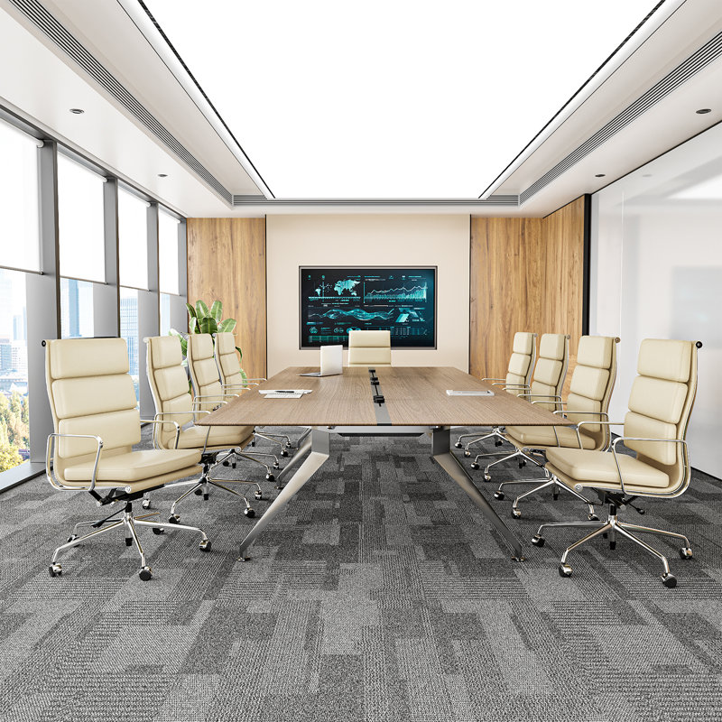 Genuine Leather Office Chair, Conference Chair With Ergonomic Lumbar Back Support, White