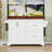 Rolling Kitchen Cart with Wood Countertop, 2 Deep Drawers, Adjustable Shelf and Spice & Towel Rack-1400334381