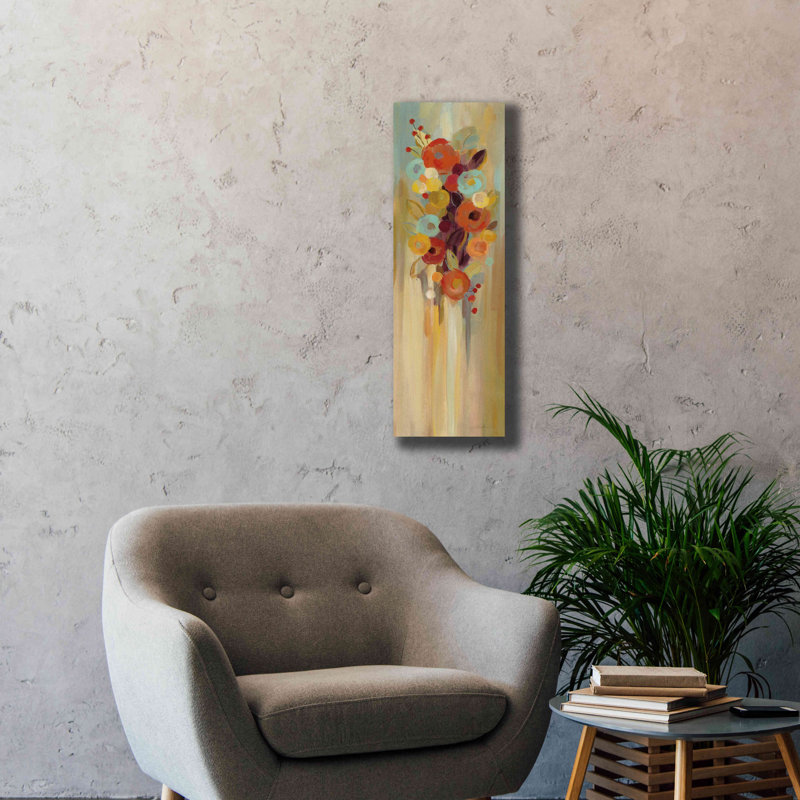 «Tall Autumn Flowers II» par Silvia Vassileva, art mural sur toile, H 36 po x l 12 po