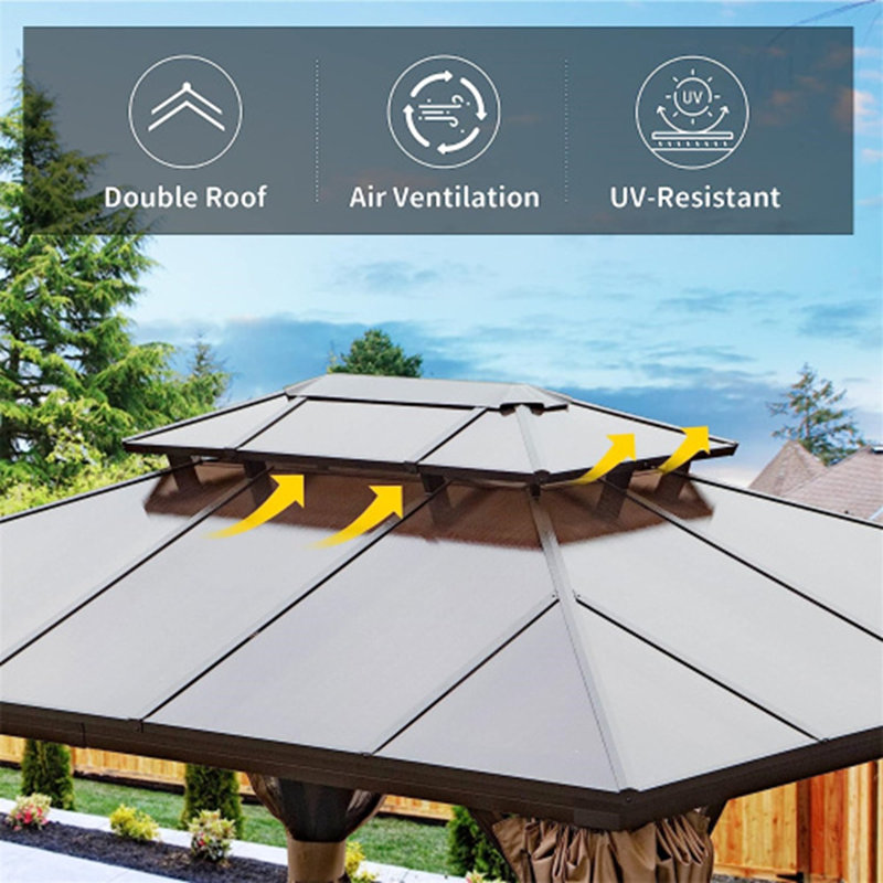Versatile Hardtop Gazebo – Perfect for Relaxation, Brown