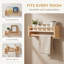 Ensemble de 3 étagères murales flottantes en bois naturel pour livres, jouets et articles de décoration. Idéales pour la chambre, le salon ou l'entrée.