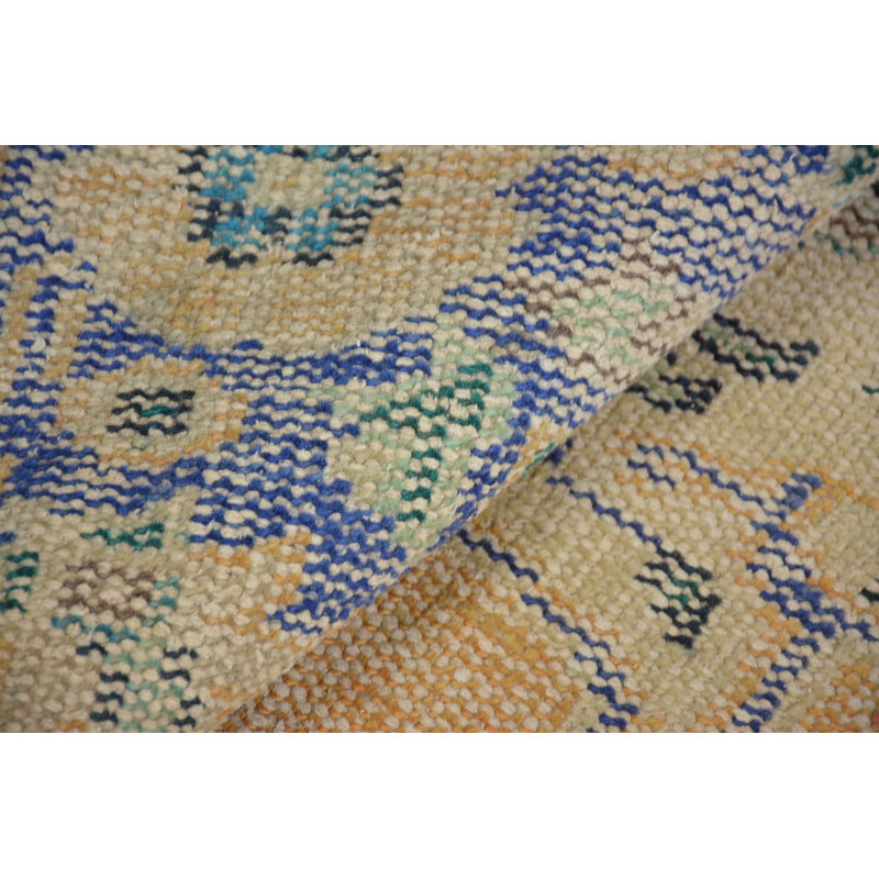 Tapis Anatolian, tapis marocain, tapis rétro, tapis turc, petit tapis bleu de 2 pi 4 po