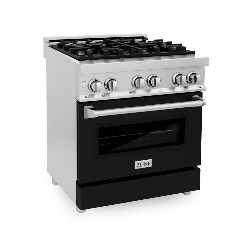ZLINE 30" Legacy Dual Fuel Range, Black Matte Stainless Steel