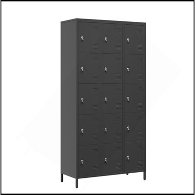 15 casiers en métal de 72 po de hauteur avec serrure pour les employés, armoire de rangement pour le garage de l'école à domicile
